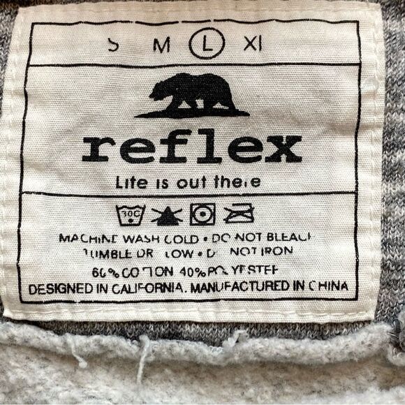 Reflex Gray Cropped Hooded Sweatshirt Size Large - Picture 3 of 8